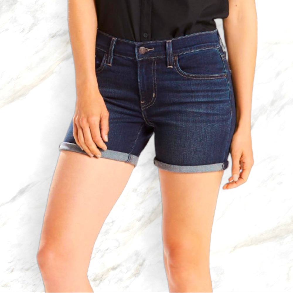 Signature by Levi Strauss | Dark Blue Mid-Rise Shorts
